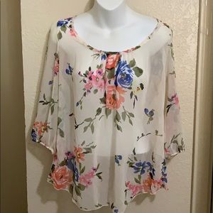 Sheer floral blouse